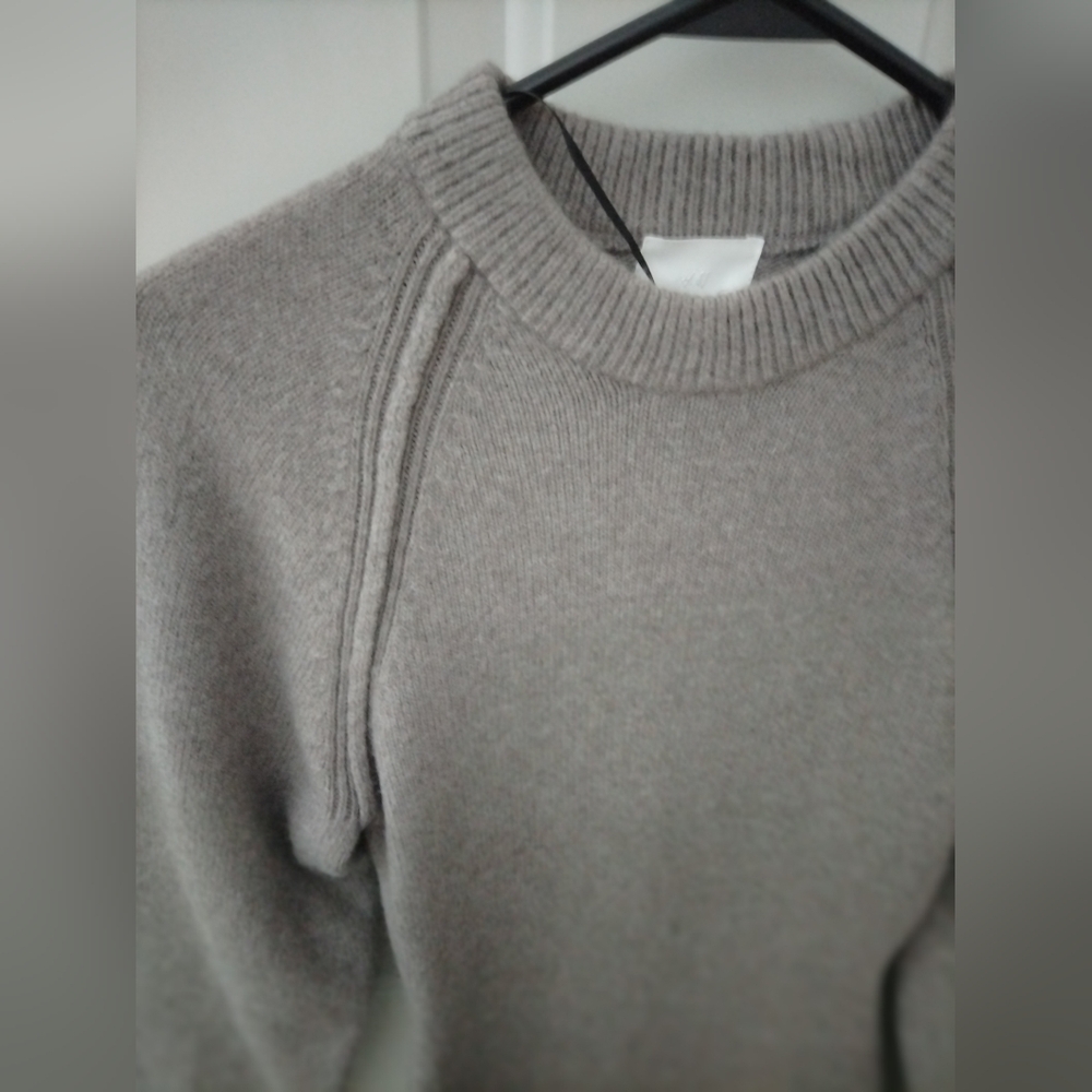 H&M Taupe Melange Cozy Knit Bodycon Longline Sweater Dress XS. - Picture 4 of 10